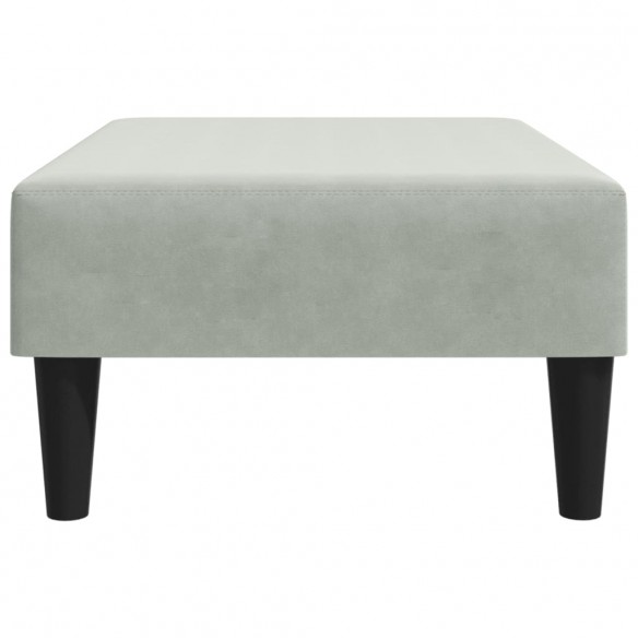 Repose-pied gris clair 77x55x31 cm velours