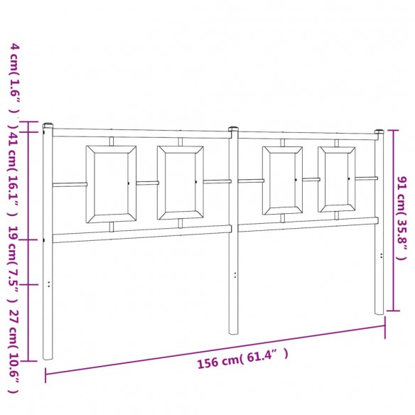 Tête de lit métal noir 150 cm