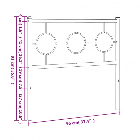 Tête de lit métal blanc 90 cm