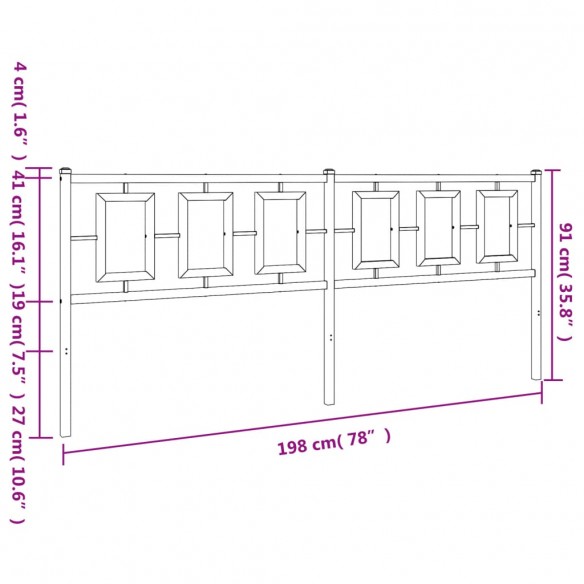 Tête de lit métal blanc 193 cm