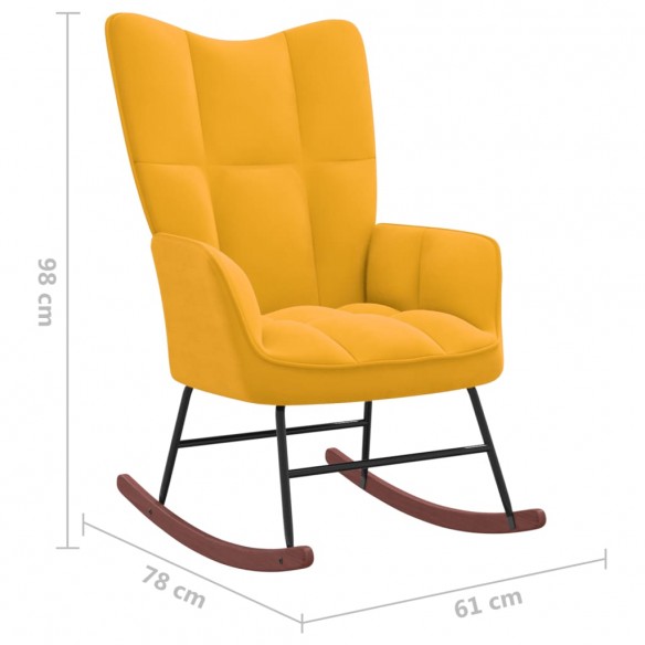 Chaise à bascule Jaune moutarde Velours