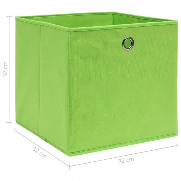 Boîtes de rangement 10 pcs Vert 32x32x32 cm Tissu