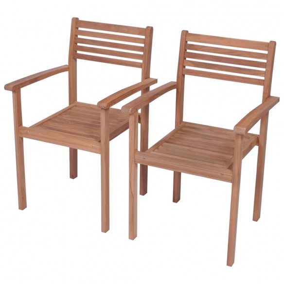 Chaises de jardin 2 pcs avec coussins rouge Bois de teck massif