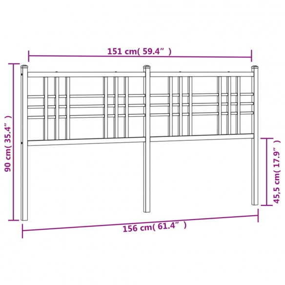 Tête de lit métal blanc 150 cm