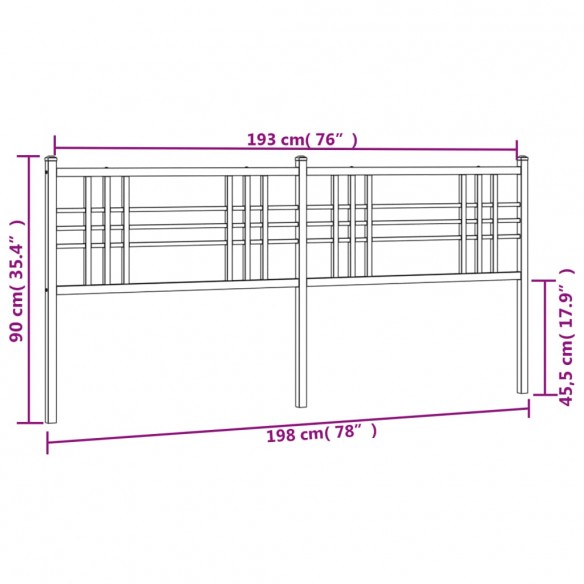 Tête de lit métal blanc 193 cm