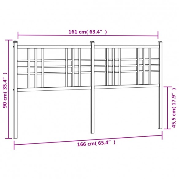 Tête de lit métal blanc 160 cm