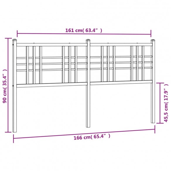 Tête de lit métal noir 160 cm